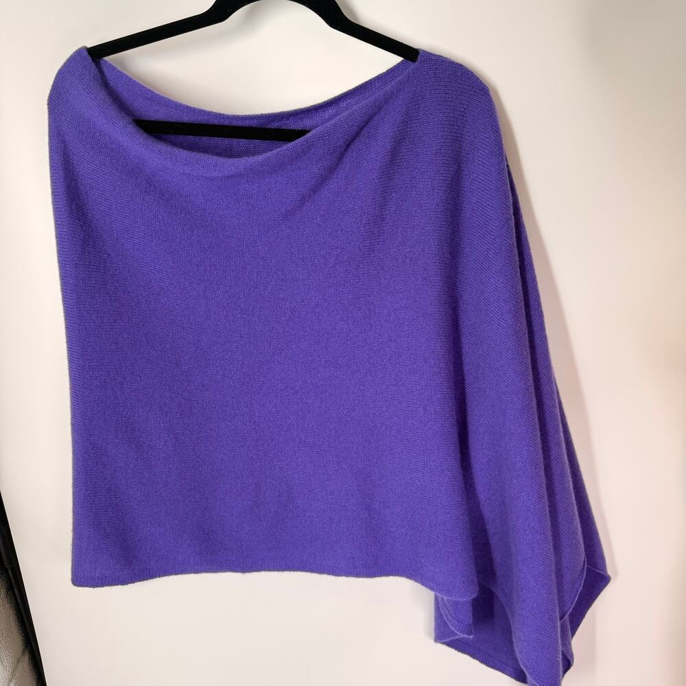 Claudia Nichole Cashmere 100% Purple Poncho Dress Topper NWT